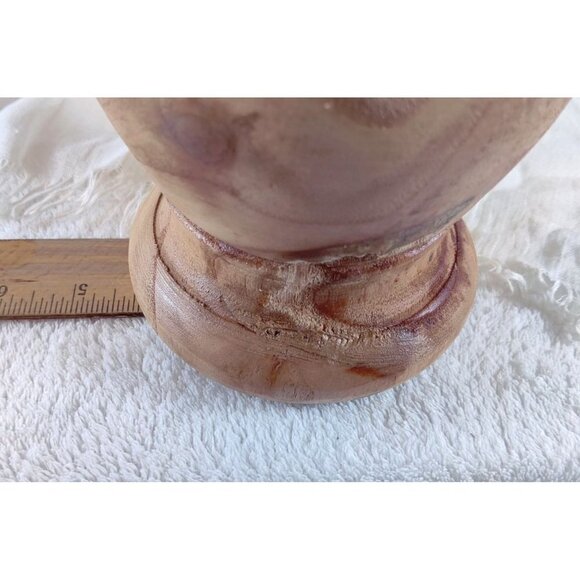 Culinary Corner Wooden Mortar Bowl Decorative Decor Kitchen 5" Tall - Picture 10 of 14